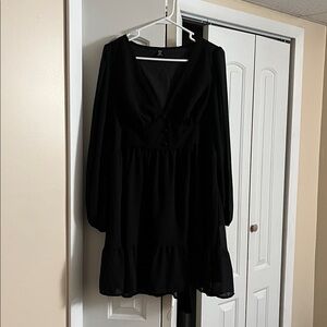 SHEIN Black Long Sleeve Dress